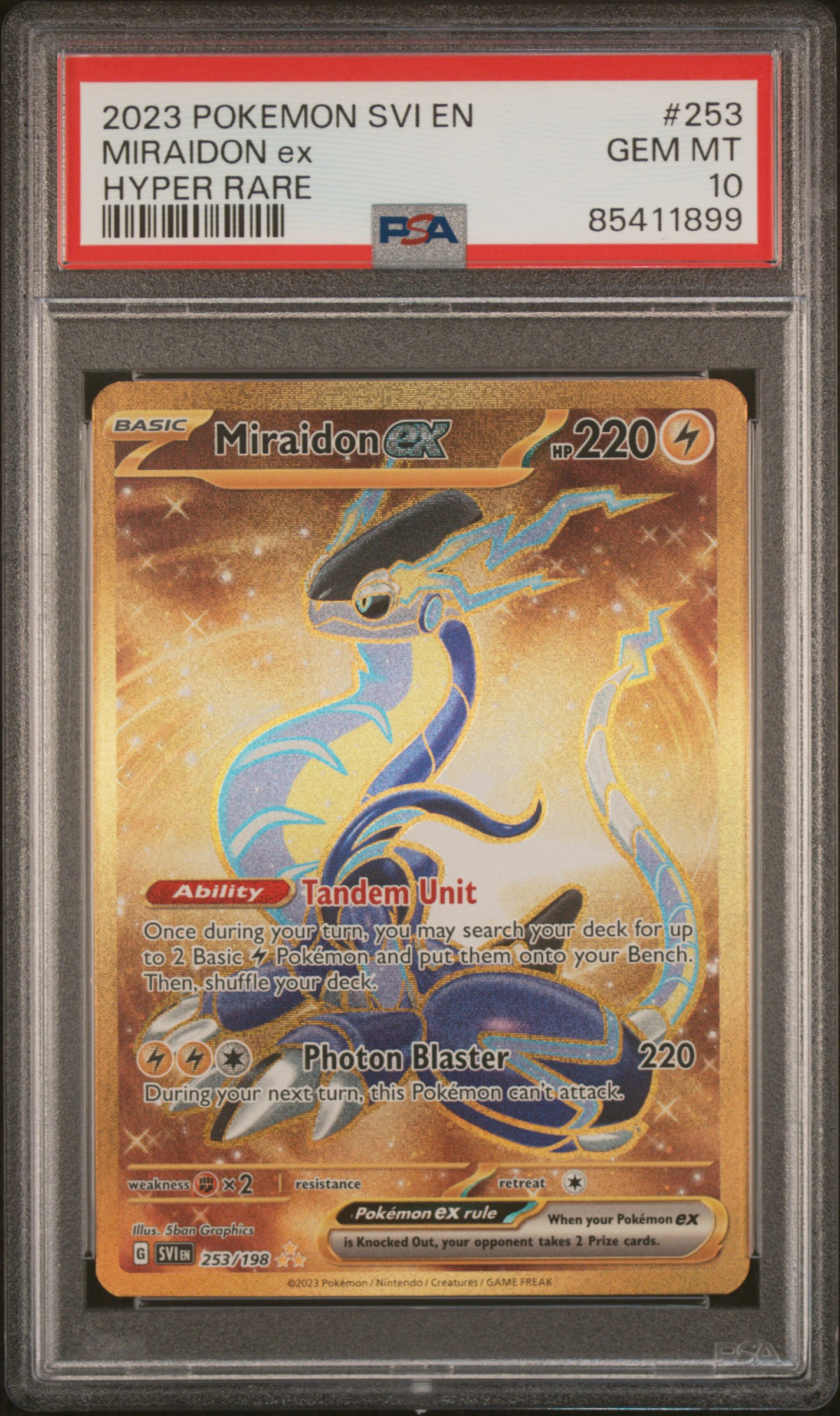 Miraidon Ex 2023 Scarlet Violet 253 198 Hyper Rare Secret PSA 10