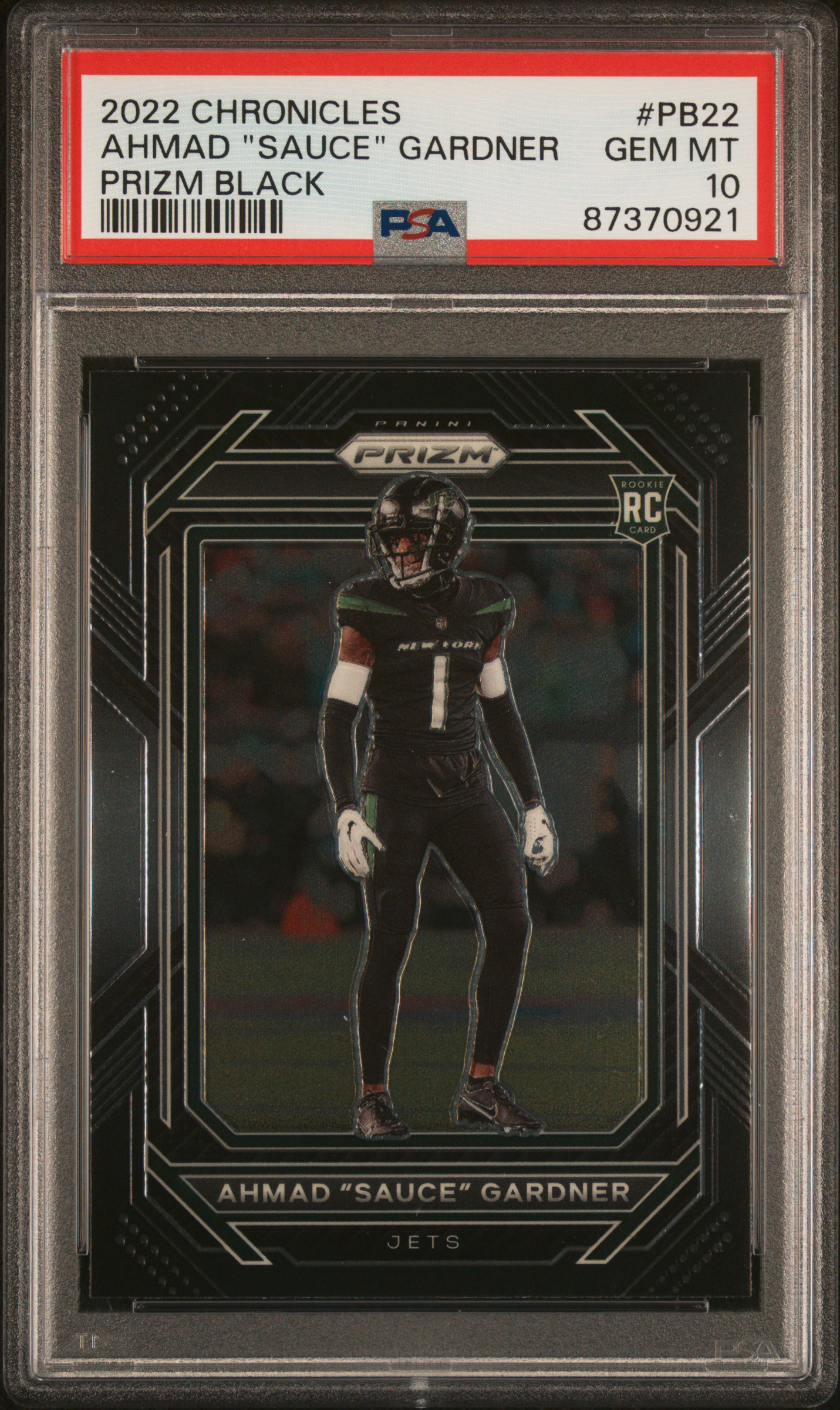 Sauce Gardner 2022 Chronicles PB 22 Prizm Black Price Guide Sports