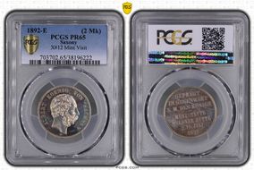 1892-E (2 Mk) J-126 X-12 Mint Visit PR65