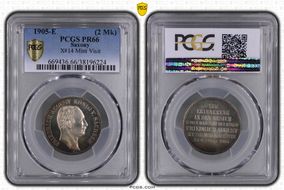 1905-E (2 Mk) J-137 X#14 Mint Visit PR66