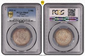 1913-A 2 Mk 25th Year J-111 PR65