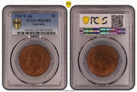 1943 Y. (p) 1D MS63BN
