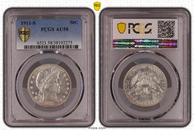 1911-S 50C AU58