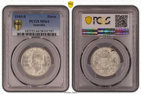 1943-S Florin KM-40  Ag MS64
