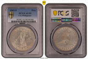 1903-S Peso KM-168  Ag AU55
