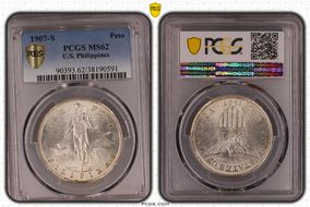 1907-S Peso MS62