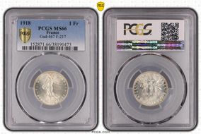 1918 1 Fr Gad-467 F-217 MS66