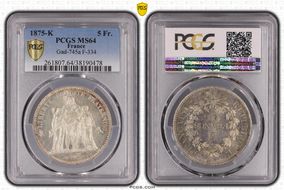 1875-K 5 Fr Gad-745a F-334 MS64
