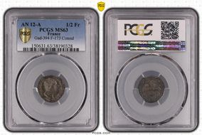 AN 12-A (1803) 1/2 Fr Gad-394 F-173 Consul MS63