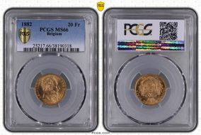 1882 20 Fr KM-37 Au MS66