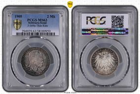 1905 2 Mk J-169a Thin Rim MS63