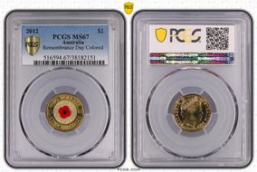 2012 $2 Remembrance Day Colorized MS67