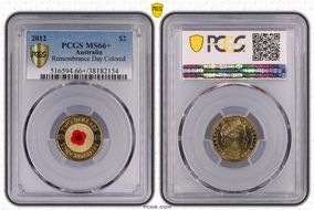 2012 $2 Remembrance Day Colorized MS66+