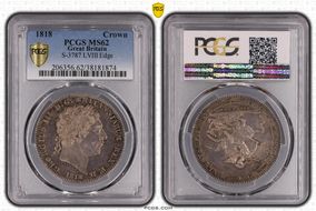 1818 Crown S-3787 LVIII Edge MS62