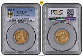 1890-M Sov S-3867B DISH M14 2nd Obverse XF45