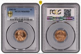 1962-D 1C MS65RD