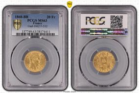 1868-BB 20 Fr Gad-1062 F-532 MS63