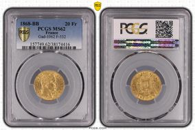 1868-BB 20 Fr Gad-1062 F-532 MS62
