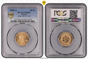 1898-A 20 Fr Gad-1063 F-533 MS64