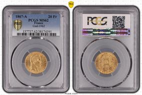 1867-A 20 Fr Gad-1062 F-532 MS62