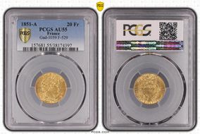 1851-A 20 Fr Gad-1059 F-529 AU55