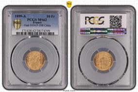 1899-A 10 Fr Gad-1016 F-508 Cérès MS62