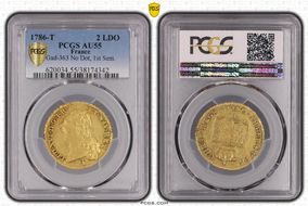 1786-T 2 LDO Gad-363 No Dot, 1st Sem. AU55