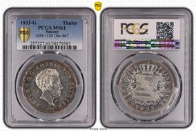 1833-G Thaler KM-1120 Dav-867 MS61