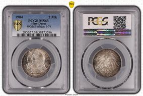 1904 2 Mk 400th Birthday J-74 MS63