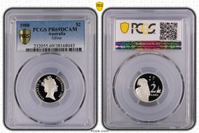 1988 $2 Silver PR69DCAM