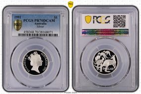 1991 $1 Silver PR70DCAM