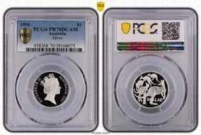1991 $1 Silver PR70DCAM