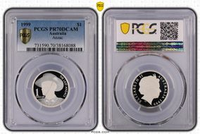 1999 $1 The Last Anzacs Ag PR70DCAM