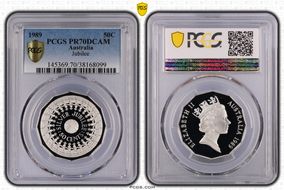 1989 50C Jubilee Ag PR70DCAM