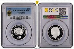 1998 20C United Nations 50th Ann. Ag PR70DCAM