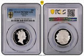 1991 20C Silver PR70DCAM