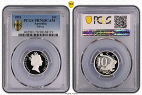 1991 10C Silver PR70DCAM