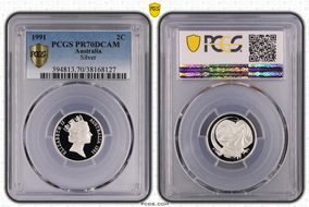 1991 2C Silver PR70DCAM