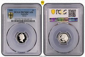 1991 1C Silver PR70DCAM
