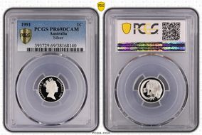1991 1C Silver PR69DCAM