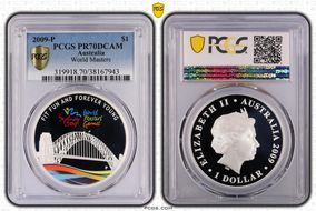 2009-P $1 World Masters PR70DCAM