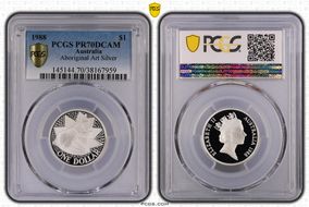 1988 $1 Aboriginal Art Ag PR70DCAM