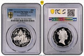 1989 50C Bicentennial Ag PR70DCAM