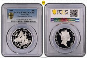 1989 50C Bicentennial Ag PR69DCAM