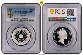 1989 50C Jubilee Ag PR70DCAM