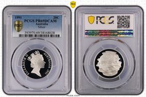 1991 20C Silver PR69DCAM