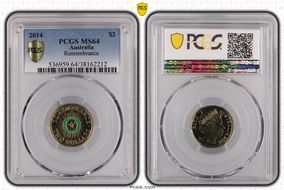 2014 $2 Remembrance - Colorized MS64