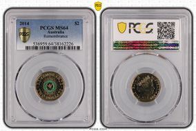 2014 $2 Remembrance - Colorized MS64