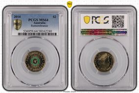 2014 $2 Remembrance - Colorized MS64