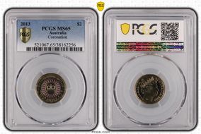 2013 $2 Coronation Colorized MS65